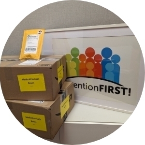 PreventionFIRST! sign and boxes